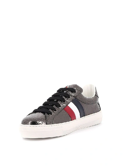 Shop Moncler Women's Silver Leather Sneakers