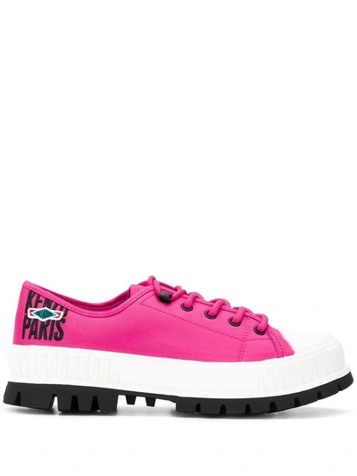 Shop Kenzo Women's Fuchsia Polyamide Sneakers