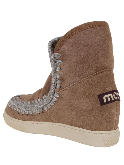 Shop Mou Women's Beige Leather Ankle Boots