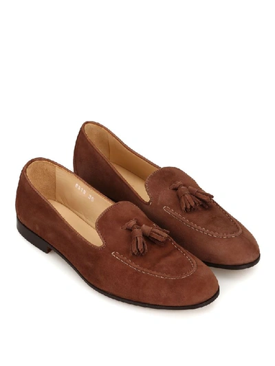 Shop Doucal's Women's Brown Suede Loafers