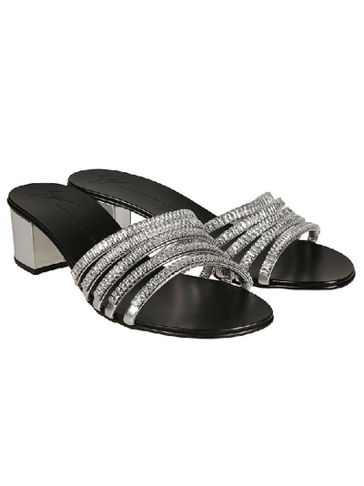 Shop Giuseppe Zanotti Design Women's Silver Leather Sandals