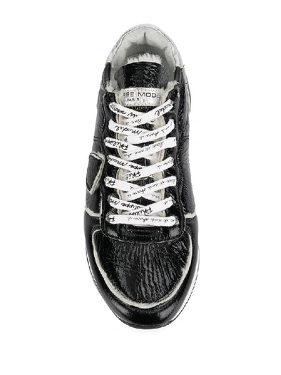 Shop Philippe Model Women's Black Leather Sneakers