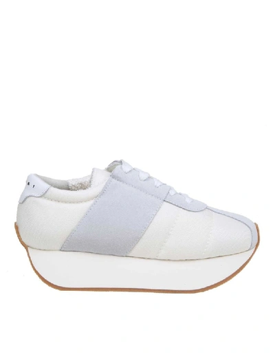 Shop Marni Women's White Leather Sneakers