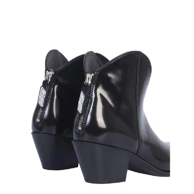 Shop Msgm Women's Black Leather Ankle Boots