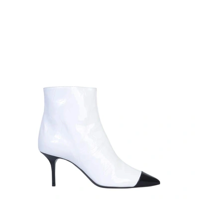 Shop Msgm Women's White Leather Ankle Boots