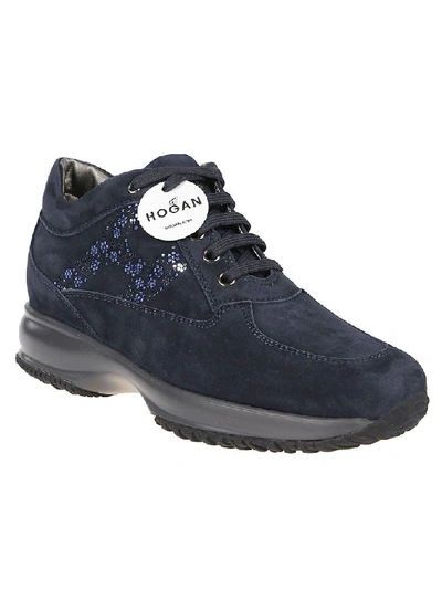Shop Hogan Women's Blue Suede Sneakers