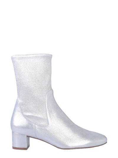 Shop Stuart Weitzman Women's Silver Ankle Boots