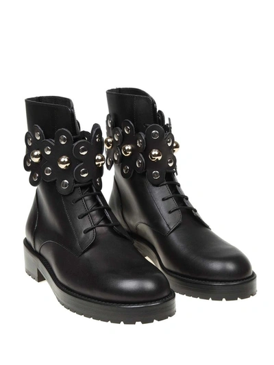 Shop Red Valentino Women's Black Leather Ankle Boots