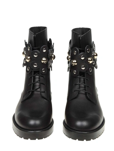 Shop Red Valentino Women's Black Leather Ankle Boots