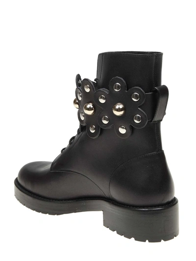 Shop Red Valentino Women's Black Leather Ankle Boots