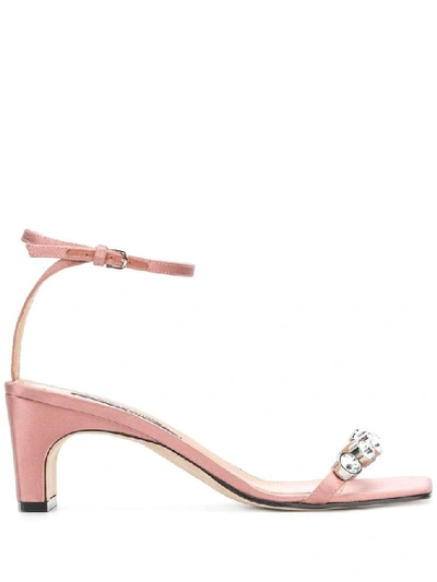 Shop Sergio Rossi Women's Pink Leather Sandals