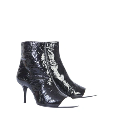 Shop Msgm Women's Black Leather Ankle Boots