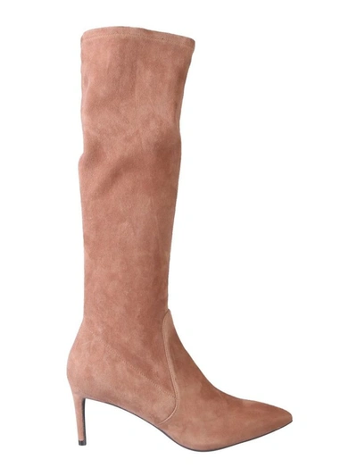 Shop Stuart Weitzman Women's Beige Leather Boots