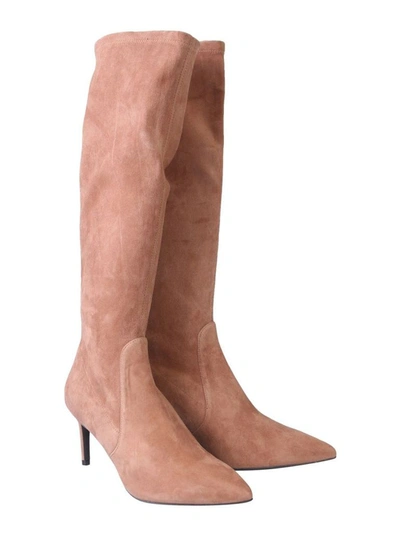 Shop Stuart Weitzman Women's Beige Leather Boots