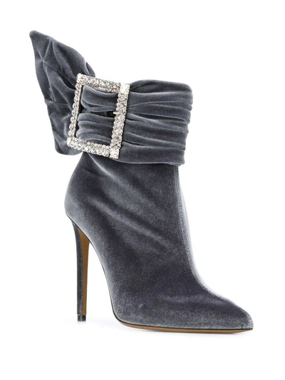 Shop Alexandre Vauthier Women's Grey Leather Ankle Boots