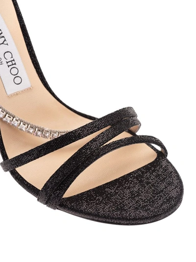 Shop Jimmy Choo Women's Black Fabric Sandals