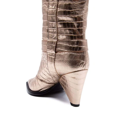Shop Aldo Castagna Women's Gold Leather Boots