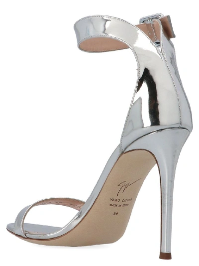 Shop Giuseppe Zanotti Design Women's Silver Leather Sandals