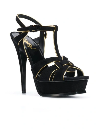 Shop Saint Laurent Women's Black Suede Heels