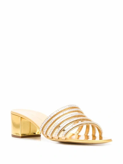 Shop Giuseppe Zanotti Design Women's Gold Leather Sandals