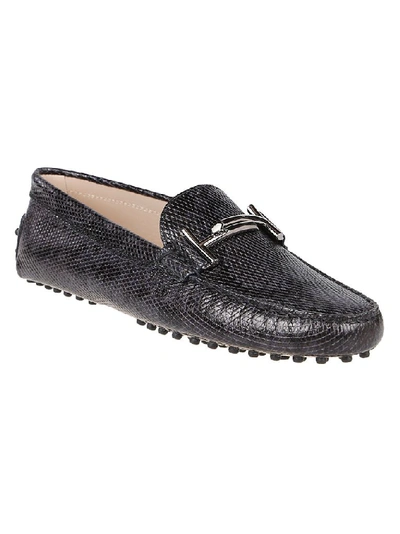 Shop Tod's Women's Grey Leather Loafers