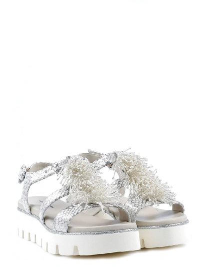 Shop Alberto Gozzi Women's Silver Leather Sandals