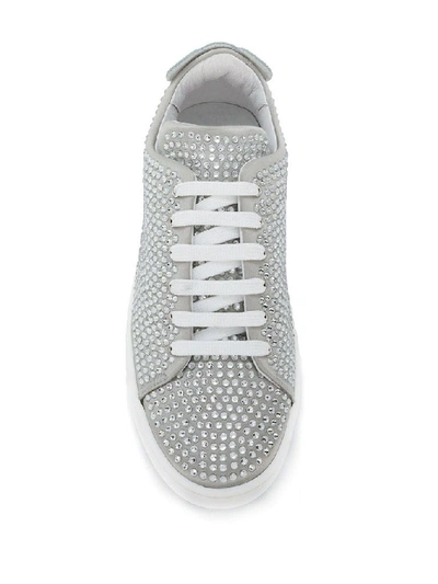 Shop Moschino Women's Grey Polyester Sneakers