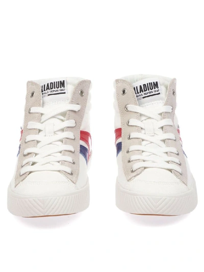 Shop Palladium Women's White Fabric Hi Top Sneakers