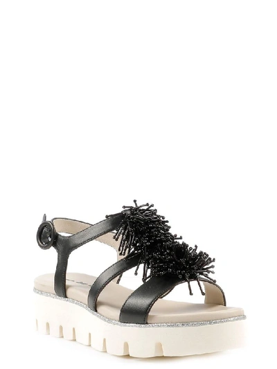 Shop Alberto Gozzi Women's Black Leather Sandals