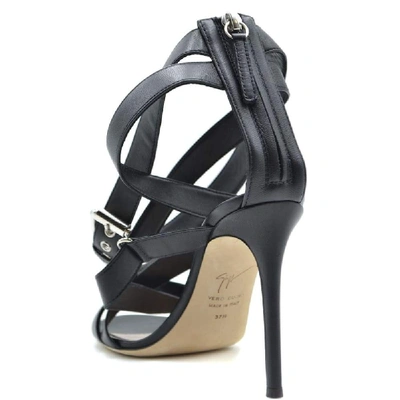 Shop Giuseppe Zanotti Design Women's Black Leather Sandals