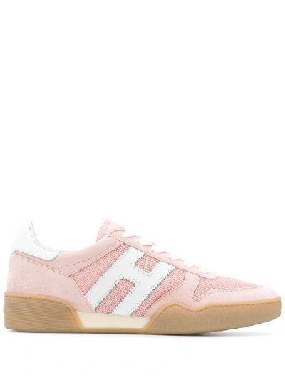 Shop Hogan Women's Pink Suede Sneakers