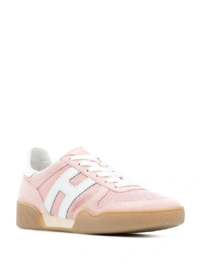 Shop Hogan Women's Pink Suede Sneakers