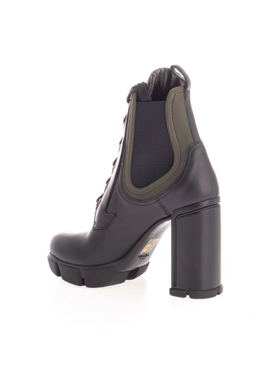 Shop Prada Women's Black Leather Ankle Boots