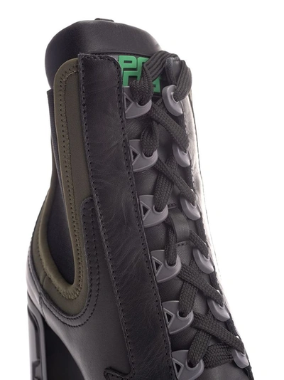 Shop Prada Women's Black Leather Ankle Boots