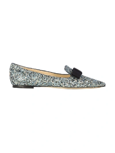 Shop Jimmy Choo Women's Silver Glitter Flats