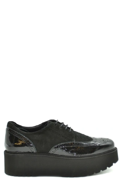 Shop Hogan Women's Black Leather Lace-up Shoes