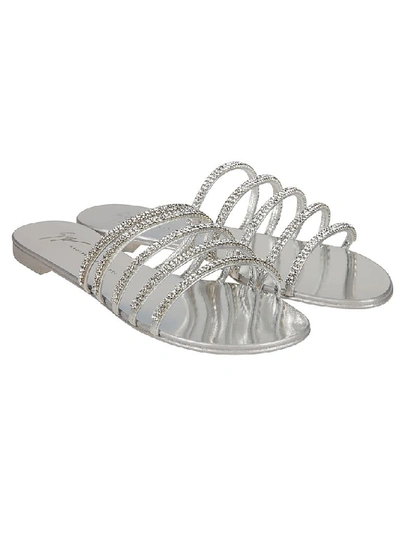 Shop Giuseppe Zanotti Design Women's Silver Leather Sandals