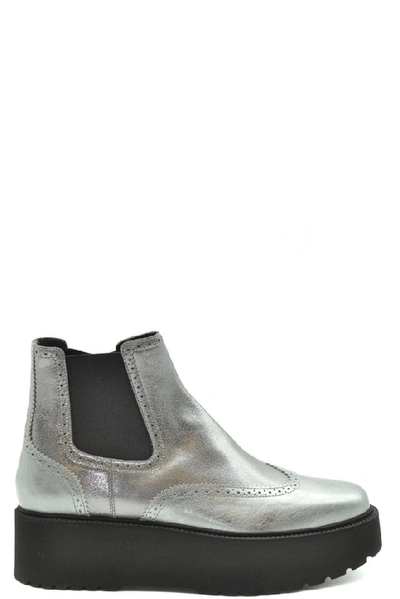 Shop Hogan Women's Silver Leather Ankle Boots