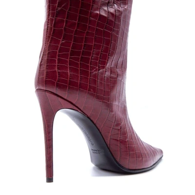 Shop Aldo Castagna Women's Burgundy Leather Ankle Boots