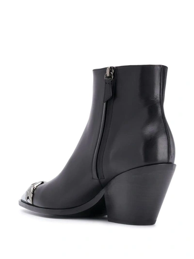 Shop Casadei Women's Black Leather Ankle Boots