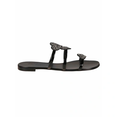 Shop Giuseppe Zanotti Design Women's Black Leather Sandals