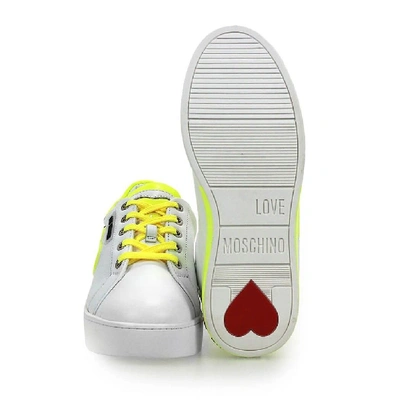 Shop Love Moschino Women's White Leather Sneakers