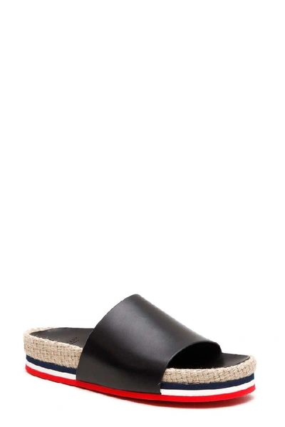 Shop Moncler Women's Black Leather Sandals