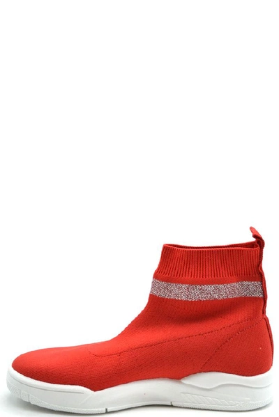 Shop Chiara Ferragni Women's Red Fabric Hi Top Sneakers