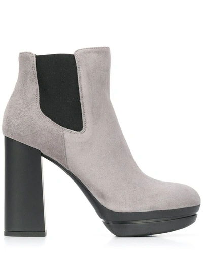 Shop Hogan Women's Grey Suede Ankle Boots