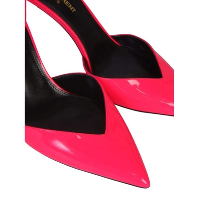 Shop Saint Laurent Women's Fuchsia Patent Leather Sandals