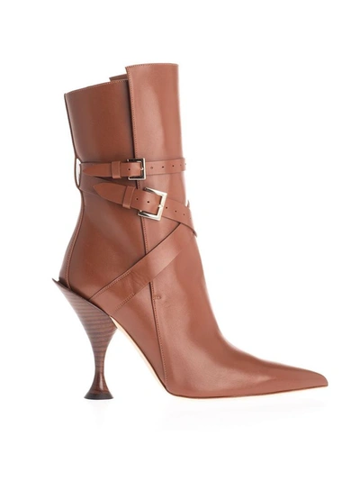 Shop Burberry Women's Brown Leather Ankle Boots