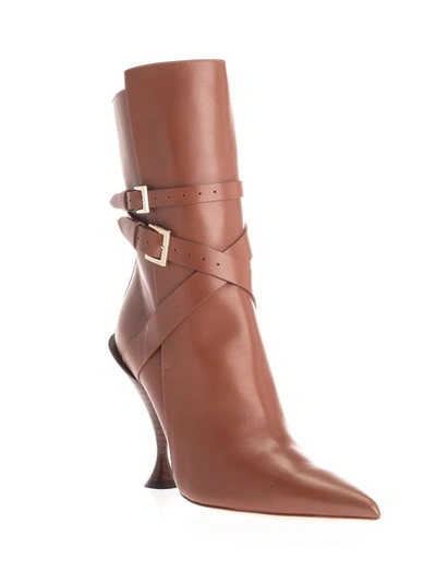 Shop Burberry Women's Brown Leather Ankle Boots