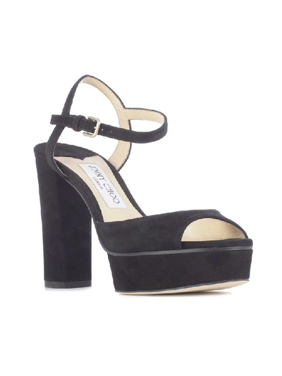 Shop Jimmy Choo Women's Black Suede Sandals