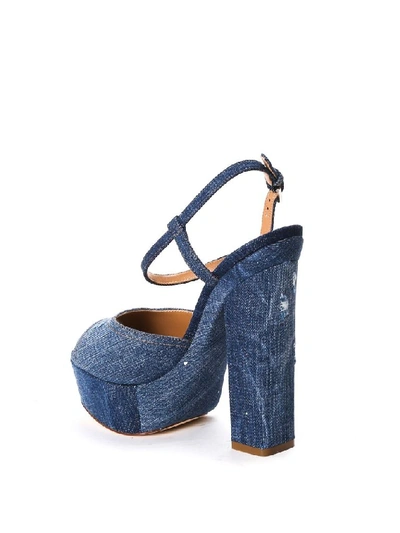 Shop Dsquared2 Women's Blue Cotton Sandals